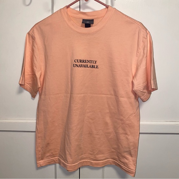 H&M XS Loose Fit Printed Currently Unavailable Peach Short Sleeve Tee - Picture 3 of 14